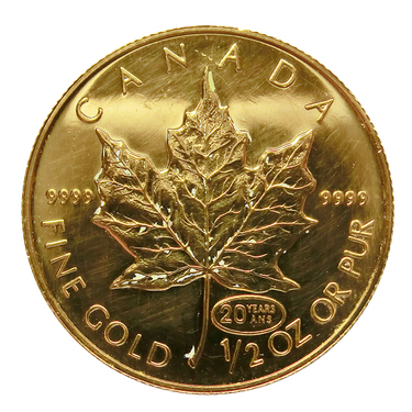 Maple Leaf Goldmnze 1999 Privy Mark 20 Jahre - 1/2 Unze 999,9 Feingold