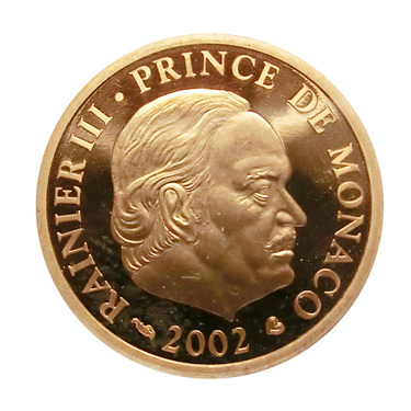 Goldmünze Monaco Fürst Rainier III 20 Euro 2002 PP