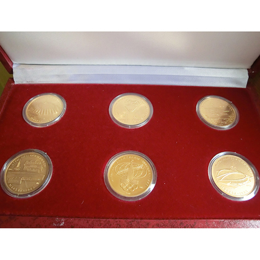 Goldmünzen Russland Olympia 1980 6 verschiedene Motive mit Etui