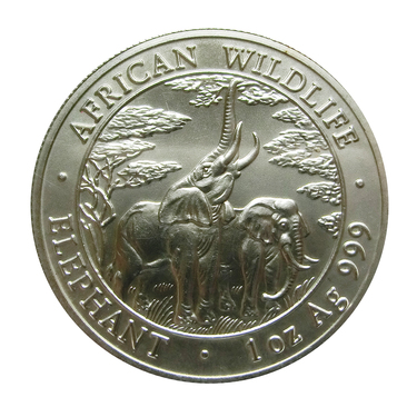 Silbermünze Sambia Elefant 2003 - 1 Unze 999 Feinsilber