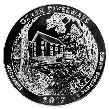 Silbermnze 5 Unzen Amerika the Beautiful - Ozark Riverways - 2017
