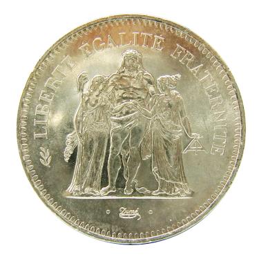 Silbermünze Frankreich 50 Francs Herkulesgruppe verschiedene Jahrgänge - 27,0 gr. Feinsilber