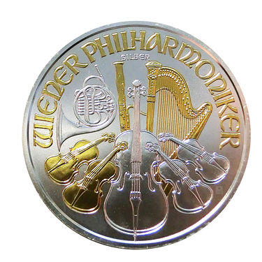 Silbermünze Wiener Philharmoniker 2018 - 1 Unze gilded