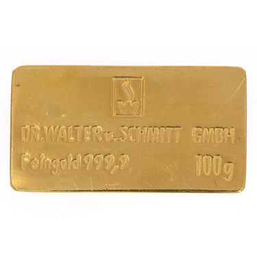 Goldbarren 100 Gramm von Dr. Walter und Schmitt