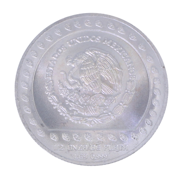 Silbermnze Mexiko 2 Pesos Chaak-Mool  1/2 Unze  1994