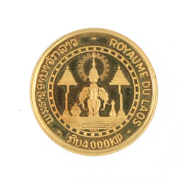 Goldmünze 1971 4.000 Kip Laos 900 GG