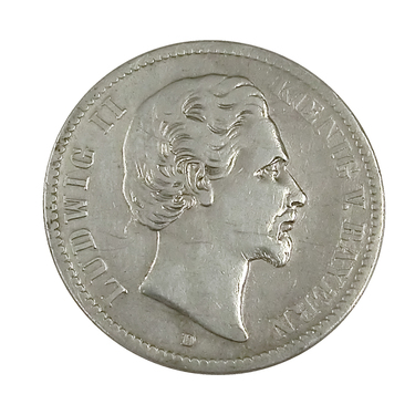 2 Mark Silbermnze Ludwig II, Bayern 1876-1883 - J.41