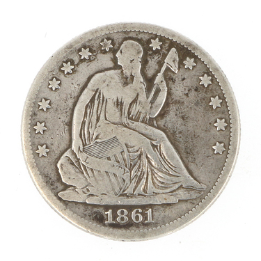 Silbermnze Half Dollar Seated Liberty  1861