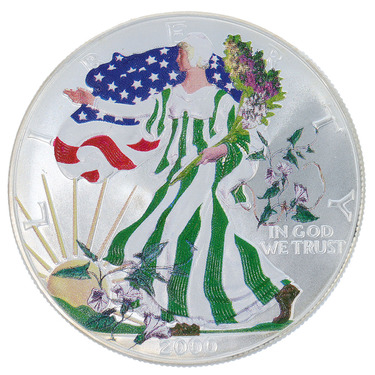 Silbermnze American Eagle 2000 - 1 Unze coloriert