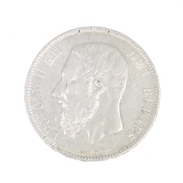 Silbermnze 5 Franc Leopold II von Belgien diverse Jahrgnge