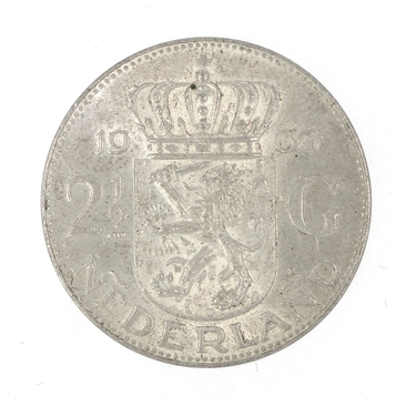 Silbermünze Königin Juliana der Niederlande  2 1/2 Gulden 720 Silber 1959-1966