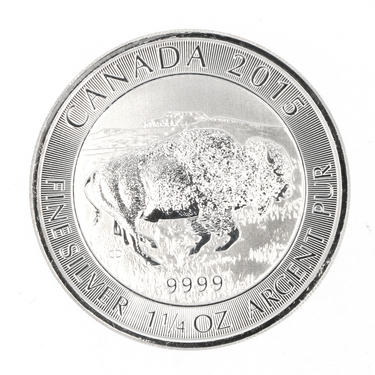 Silbermnze Kanada Wild Life Bison 2015 - 1 1/4 Unzen 999,9 Feinsilber