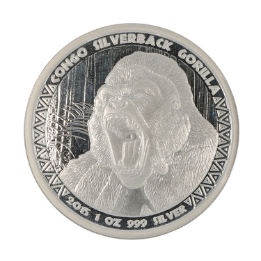 Silbermünze Congo Silverback Gorilla 2015 - 1 Unze 999 Feinsilber