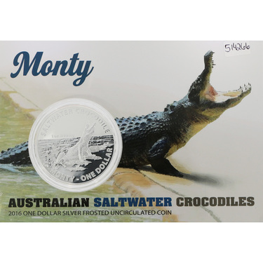 Silbermünze Salzwasser RAM Krokodil 2016 Monty - 1 Unze geblistert