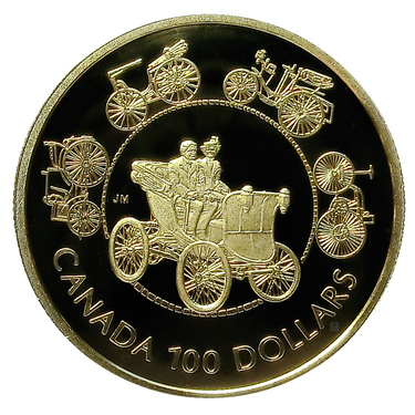 Goldmünze Canada 100 Dollar Evolution des Automobils - 1993 - PP - ohne Etui ohne Zertifikat