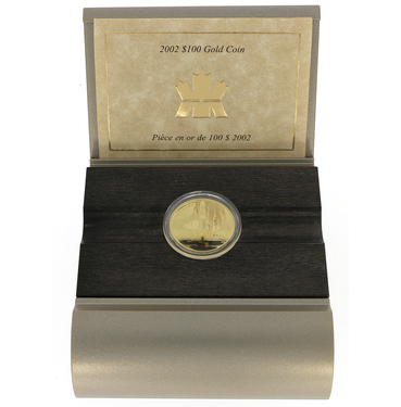 Goldmnze Canada 2002 - 100 Dollar 55 Jahre lfund in Leduc / Alberta PP