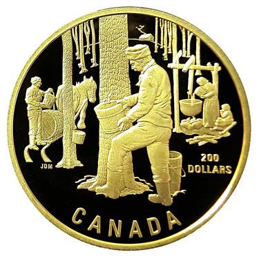 Goldmünze 1/2 Unze 200 Dollar Canada 1995 Sugaring Off PP