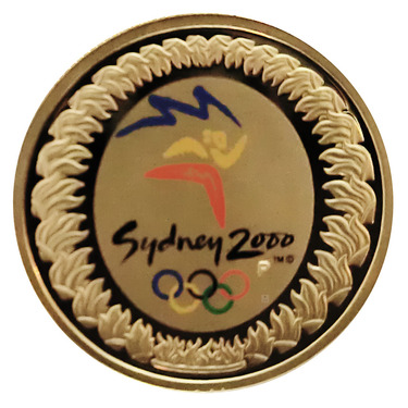 Australische Goldmünze Olympia Dedication Sydney 2000 Olymp. Ringe coloriert - PP - 10 gr. Feingold