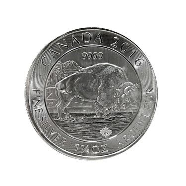 Silbermünze Kanada Wild Life Bison 2016 - 1 1/4 Unzen 999,9 Feinsilber