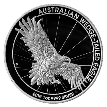 Silbermünze Wedge Tailed Eagle 2019 - 1 Unze High Relief