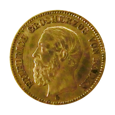 5 Mark Goldmnze Friedrich, Baden 1877 - J.185