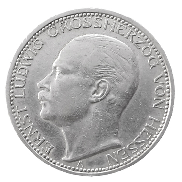 3 Mark Silbermünze Ernst Ludwig, Hessen 1910 - J.76