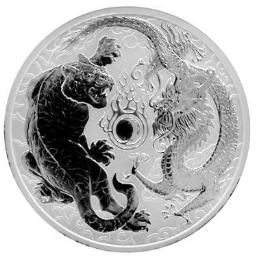 Silbermünze  Australien - Chinese Myths & Legends - Dragon & Tiger 2018 - 1 Unze