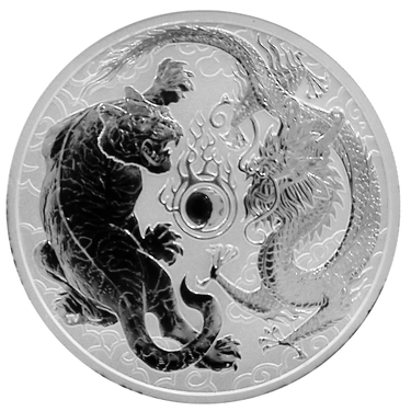 Silbermünze  Australien - Chinese Myths & Legends - Dragon & Tiger 2018 - 1 Unze