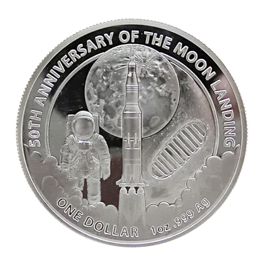Silbermünze Moon Landing 2019 - 1 Unze Anniversary 50Th