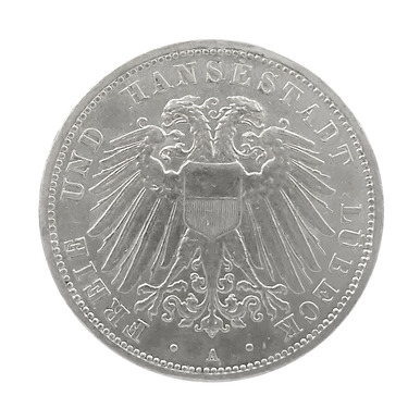 3 Mark Silbermünze Lübeck 1914 - J.82