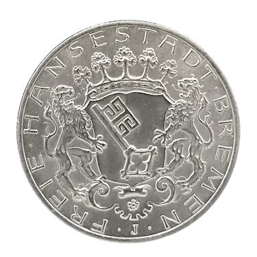 2 Mark Silbermünze Bremen Wappen 1904 - J.59