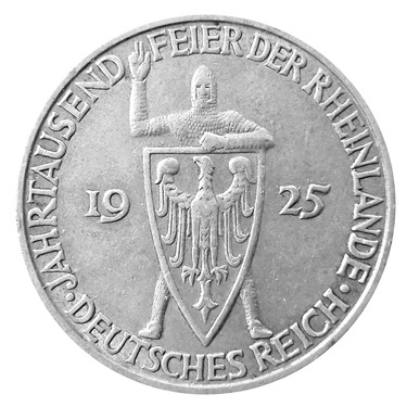 3 Mark Silbermnze Jahrtausendfeier der Rheinlande 1925 - J.321