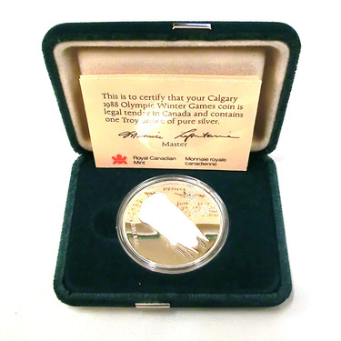 Canada 20 Dollar Silber Calgary Olymische Winterspiele 1988 PP Bobsleigh