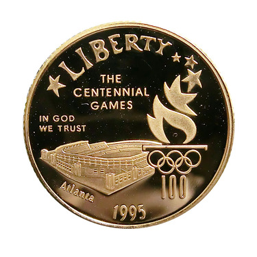 USA Olympia Atlanta 1995 Goldmünze - 5 Dollar - 8,36 Gramm ohne Etui und COA