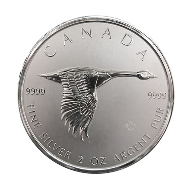 Silbermünze Canada Goose - Kanada Gans 2020 - 2 Unzen - 999,9 Feinsilber