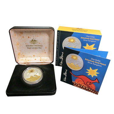 Silbermünze Kangaroo 2009 - RAM - 1 Unze Feinsilber gilded - ohne BOX - mit Zertifikat