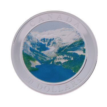 Silbermünze Canada 2003 Natural Wonders - The Rockies coloriert PP - 1 Unze 999,9 Feinsilber