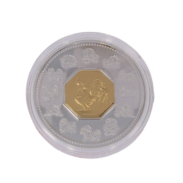 Silbermnze Canada Lunar Serie - Jahr des Hahns 2005 - gilded PP 925 Sterlingsilber