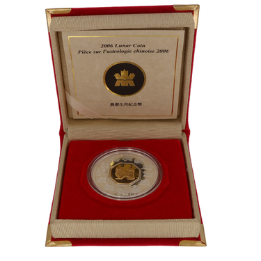 Silbermünze Canada Lunar Serie - Jahr des Hundes 2006 - gilded - PP - 1 Feinunze