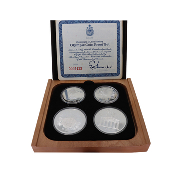 Canada Münzset 4 Silbermünzen Olympiade 1976 Montreal - PP - verschiedene Motive