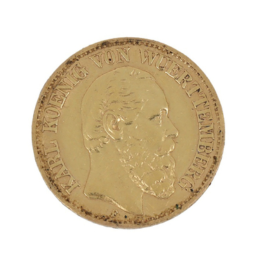 10 Mark Goldmünze Karl von Wuerttemberg - 1872 -1873 - J. 289