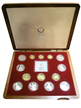Österreich 14 Gold und Silbermünzen Millenium-Serie 996 - 1996 in PP