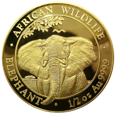 Goldmünze Somalia Elefant 2021 - 1/2 Unze