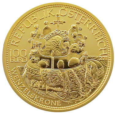 Österreich 100 Euro Goldmünze Die Wenzelskrone Böhmens 2011 - 16,0 gr. Feingold