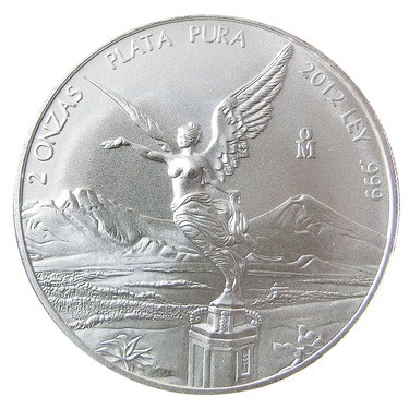 Silbermünze Mexiko Libertad Siegesgöttin - 2 Unzen 2012