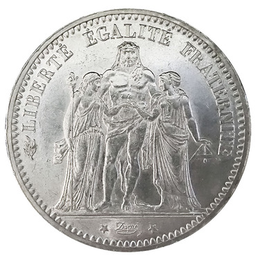 Silbermünze Frankreich 5 Francs Herkulesgruppe 1870 - 1878