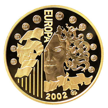 Goldmünze 10 Euro Frankreich 2002 Europa Teilnehmerstaaten Währung
