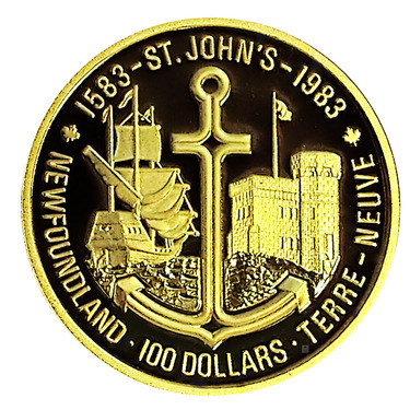 Goldmünze 100 Dollar Canada 1983 Neufundland - ohne Etui und Zertifikat