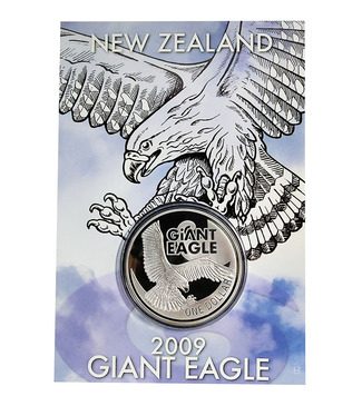 Silbermünze Neuseeland Giant Eagle 2009 im Blister - 1 Unze 999 Feinsilber