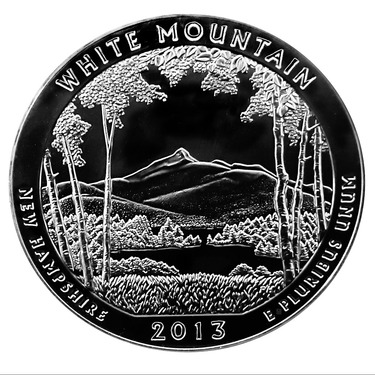 Silbermünze 5 Unzen Amerika the Beautiful - White Mountain - 2013